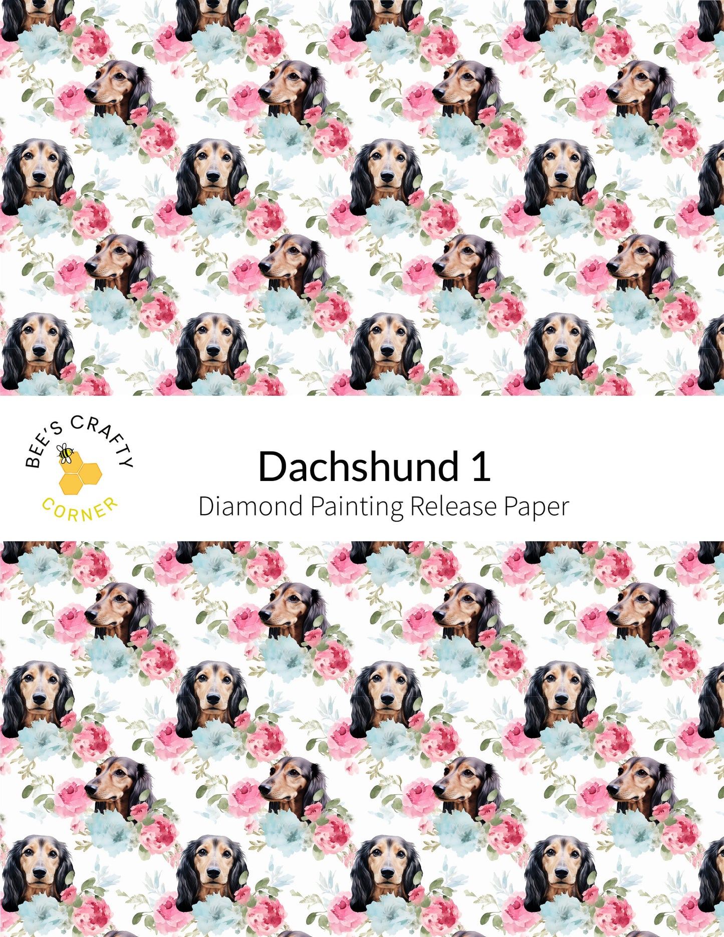RELEASE PAPER | Dachshund #1 - Reusable Patterned Diamond Painting Release Paper