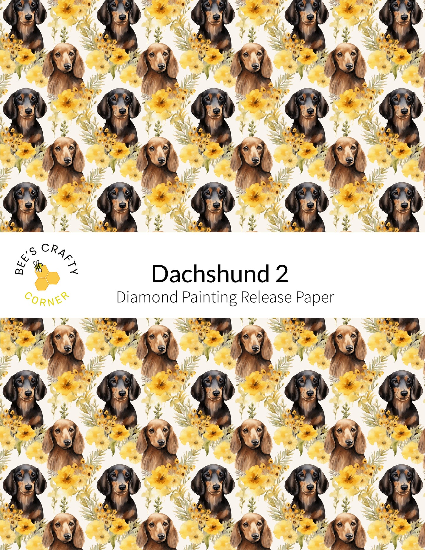RELEASE PAPER | Dachshund #2 - Reusable Patterned Diamond Painting Release Paper