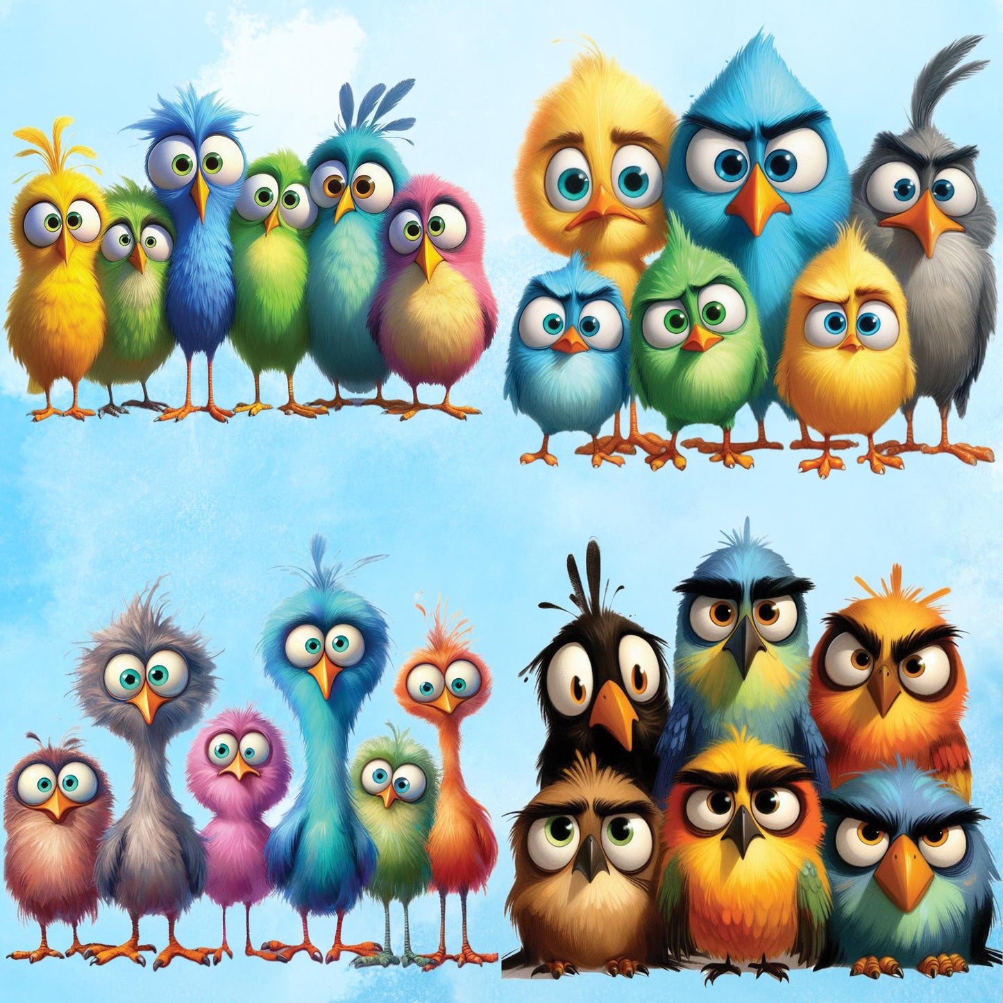 RELEASE PAPER | Quirky Birds - Theme Pack Reusable Diamond Painting Release Paper