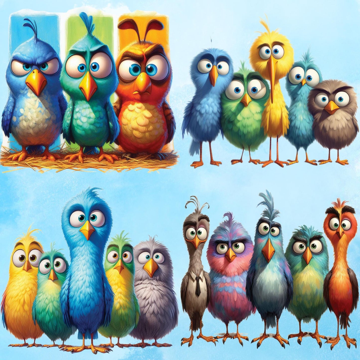 RELEASE PAPER | Quirky Birds - Theme Pack Reusable Diamond Painting Release Paper