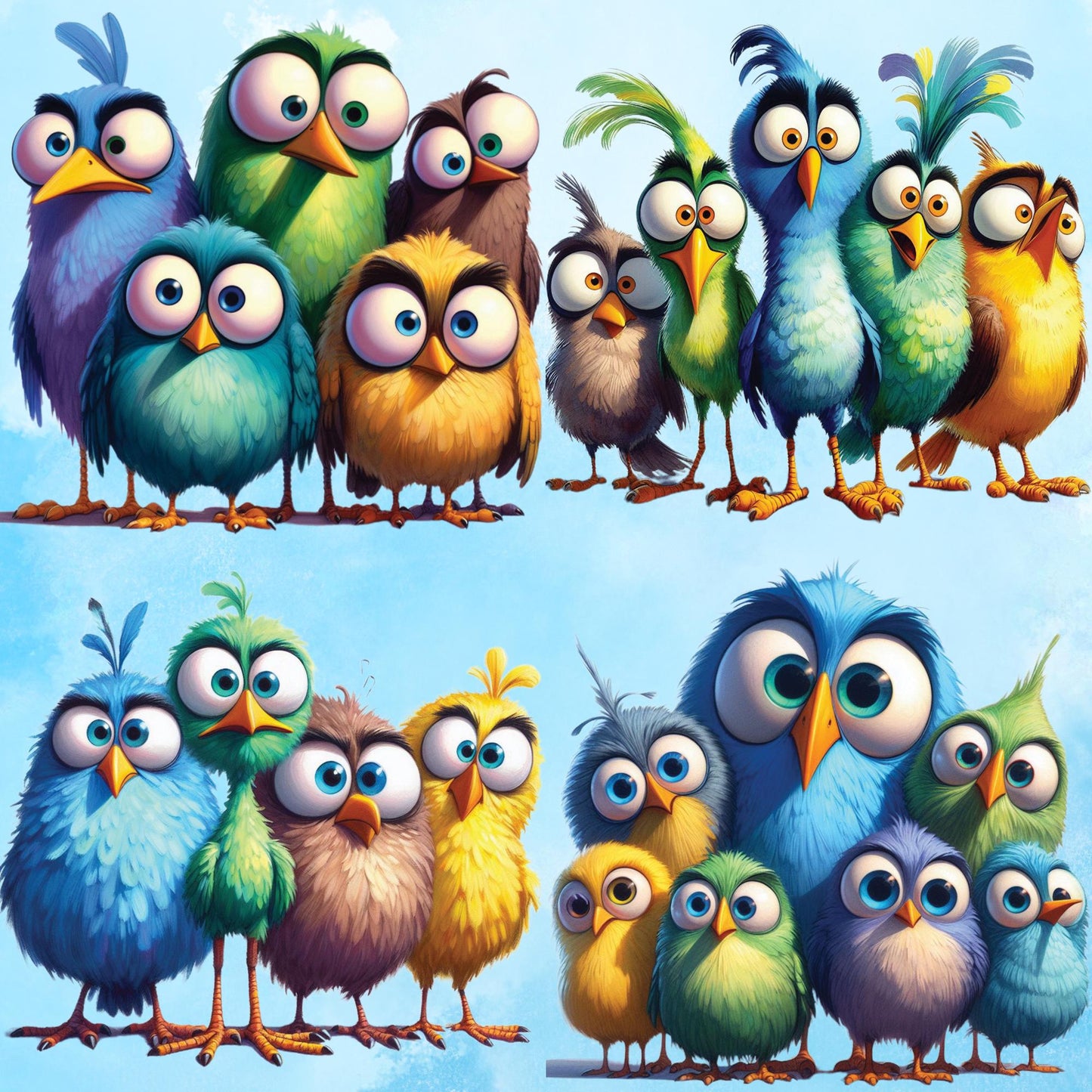 RELEASE PAPER | Quirky Birds - Theme Pack Reusable Diamond Painting Release Paper