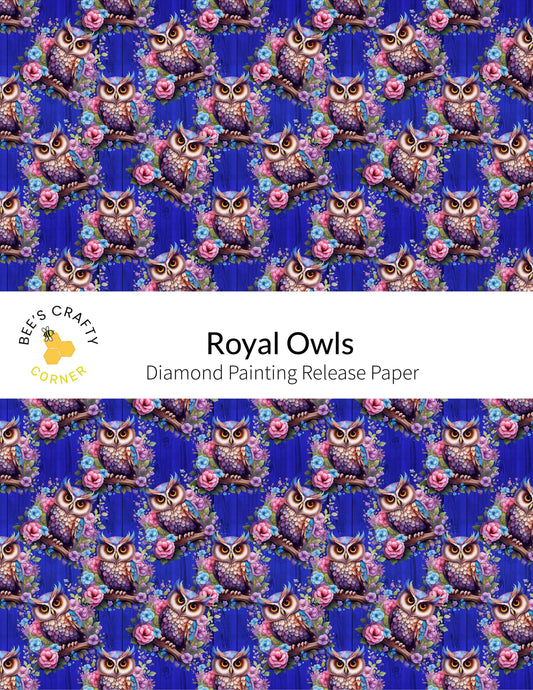 RELEASE PAPER | Royal Owls - Reusable Patterned Diamond Painting Release Paper