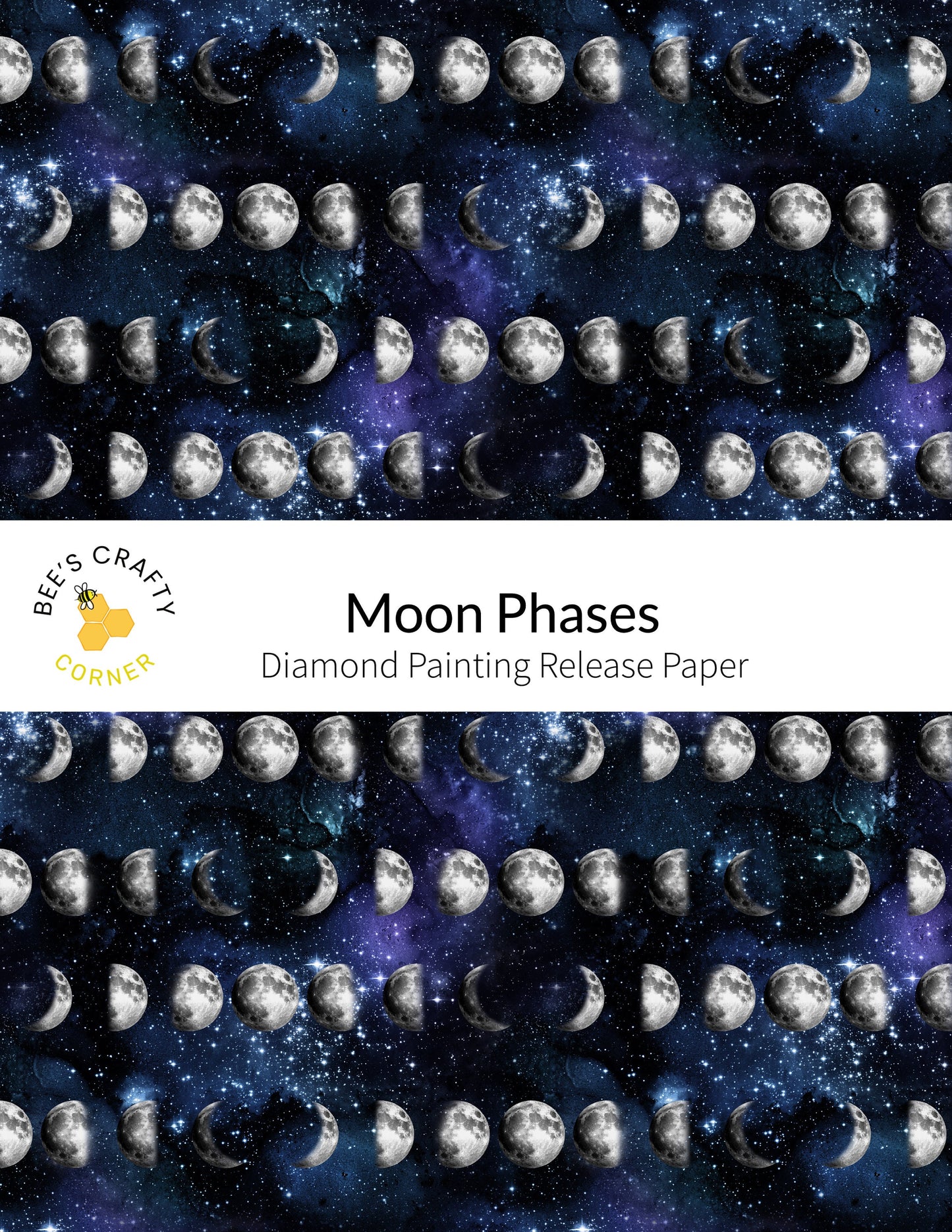 RELEASE PAPER | Moon Phases - Reusable Patterned Diamond Painting Release Paper