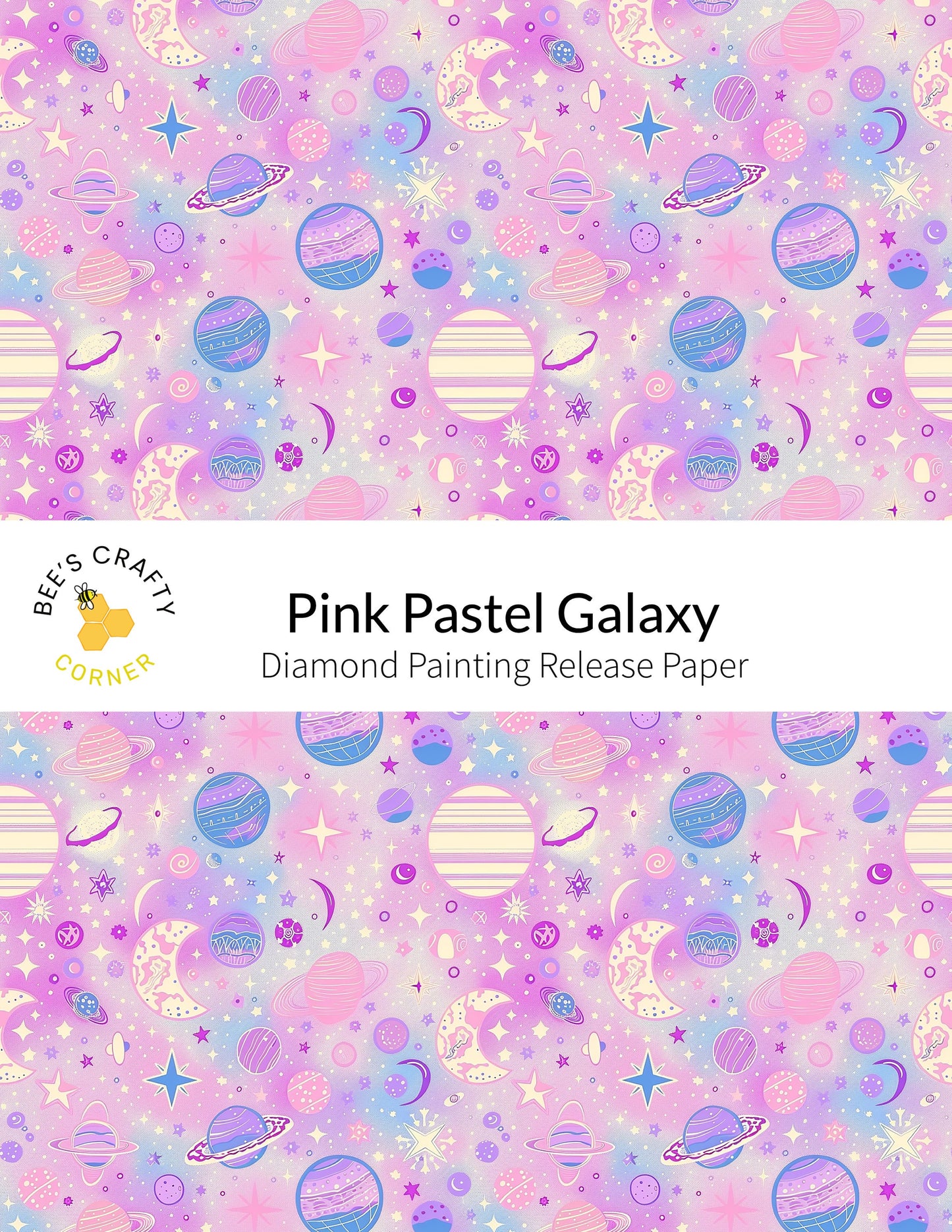 RELEASE PAPER | Pink Pastel Galaxy - Reusable Patterned Diamond Painting Release Paper