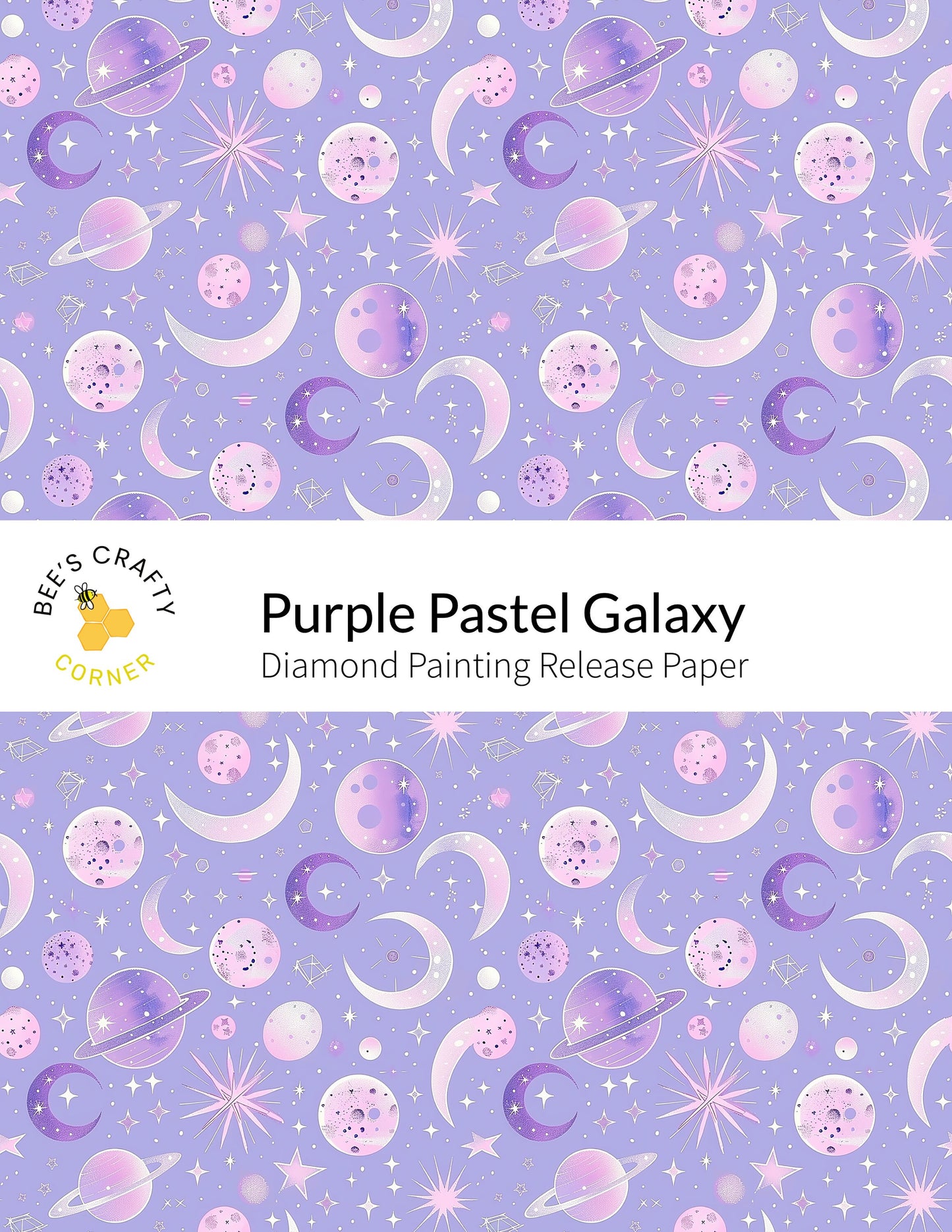 RELEASE PAPER | Purple Pastel Galaxy - Reusable Patterned Diamond Painting Release Paper