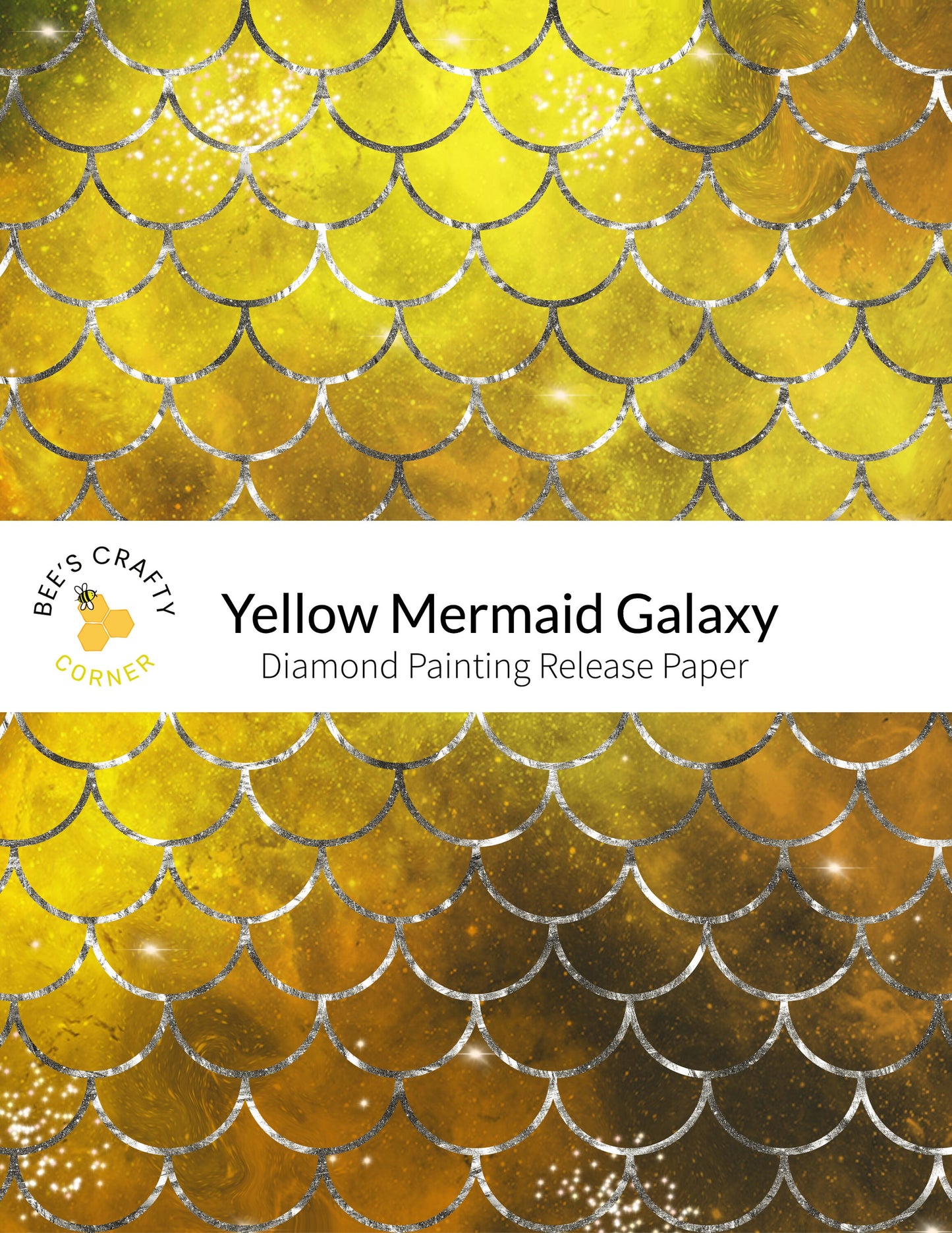 RELEASE PAPER | Yellow Mermaid Galaxy - Reusable Patterned Diamond Painting Release Paper