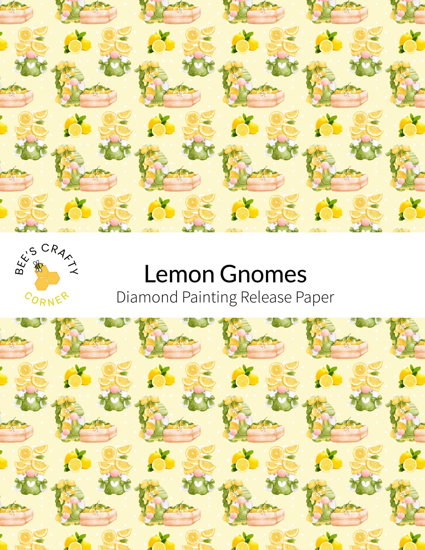 RELEASE PAPER | Lemon Gnomes - Reusable Patterned Diamond Painting Release Paper