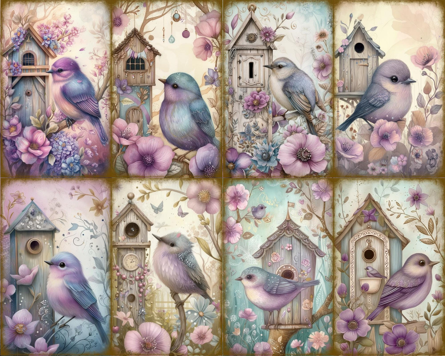 RELEASE PAPER | Floral Birdhouses - Theme Pack Reusable Diamond Painting Release Paper