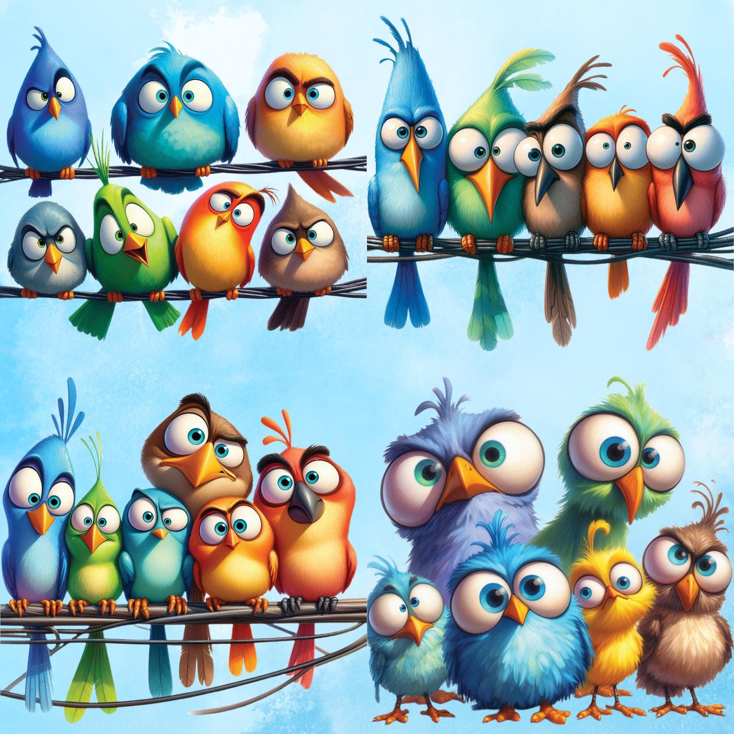 RELEASE PAPER | Quirky Birds - Theme Pack Reusable Diamond Painting Release Paper