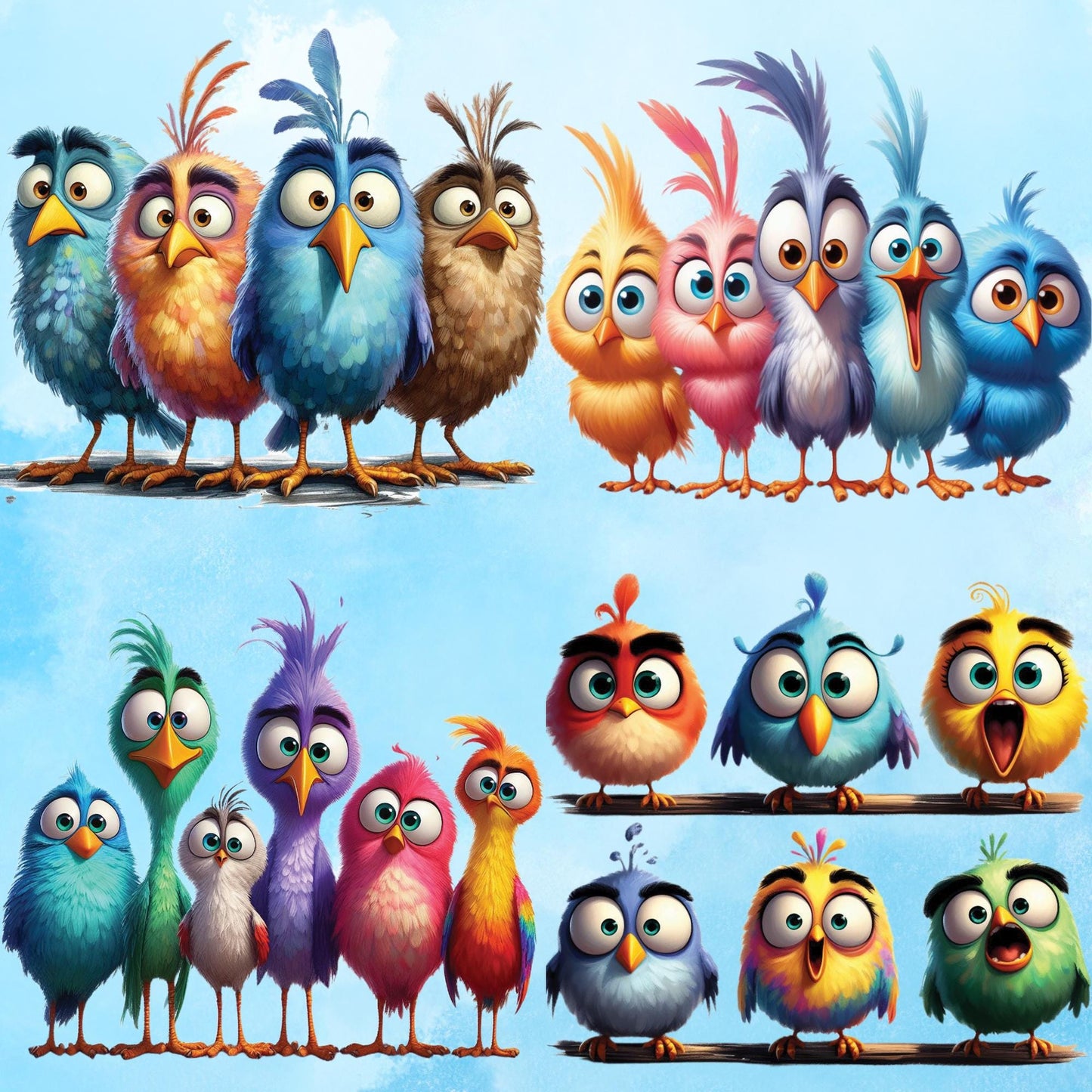 RELEASE PAPER | Quirky Birds - Theme Pack Reusable Diamond Painting Release Paper