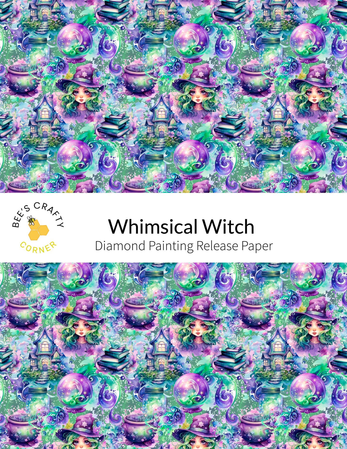 RELEASE PAPER | Whimsical Witch - Reusable Patterned Diamond Painting Release Paper