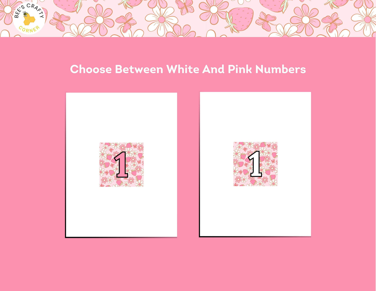 RELEASE PAPER | Strawberry Daisies - Numbered Diamond Painting Release Paper