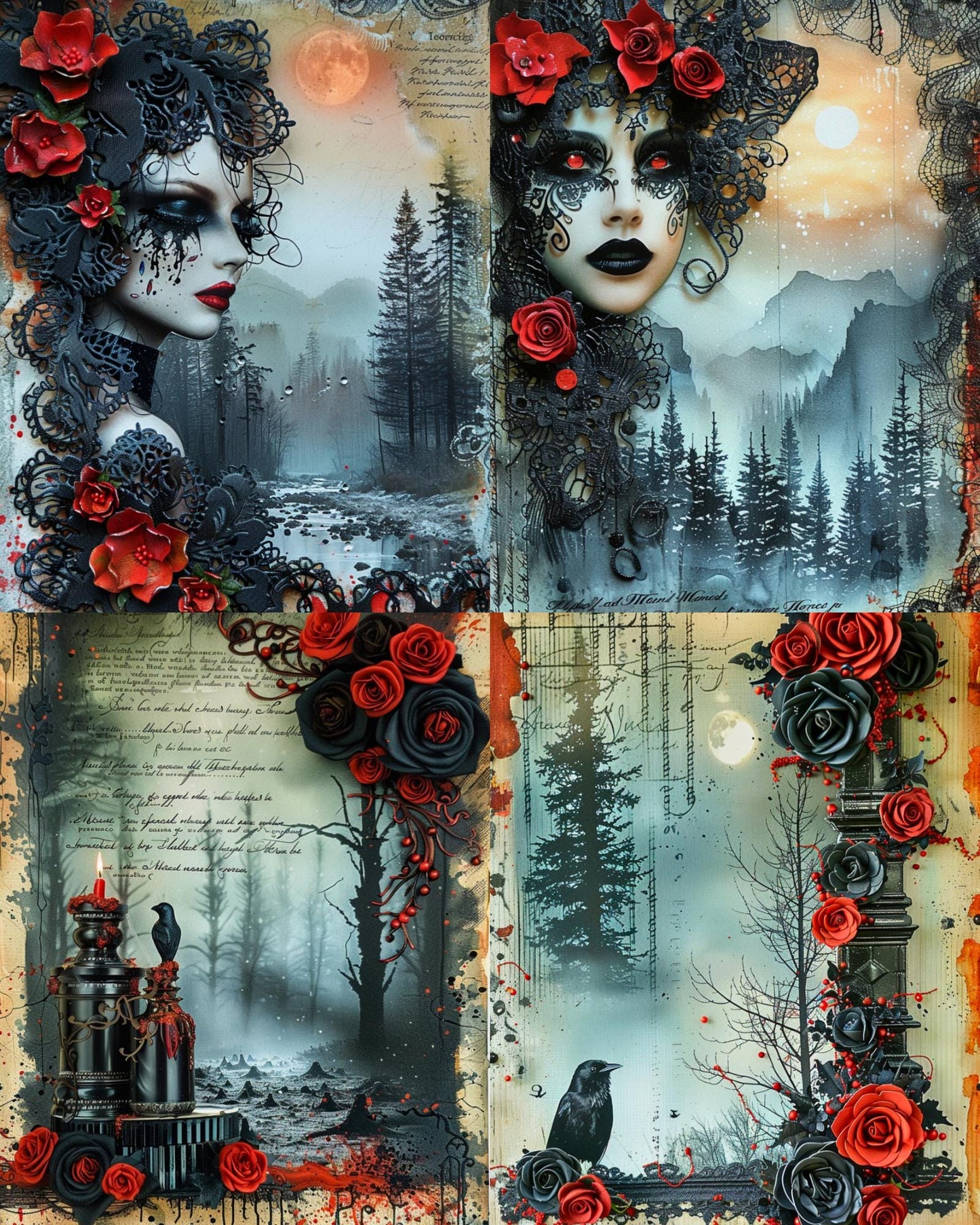 RELEASE PAPER | Blood Raven - Theme Pack Reusable Diamond Painting Release Paper