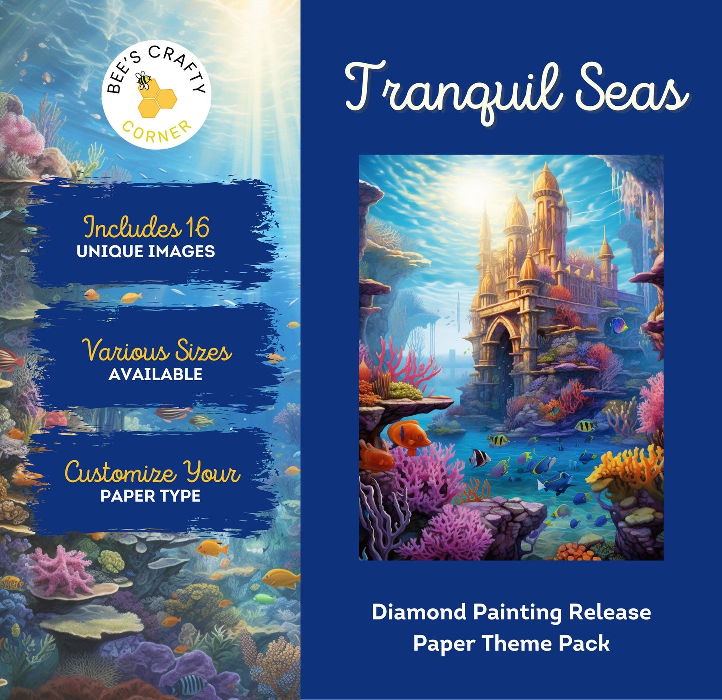 RELEASE PAPER | Tranquil Seas - Theme Pack Reusable Diamond Painting Release Paper