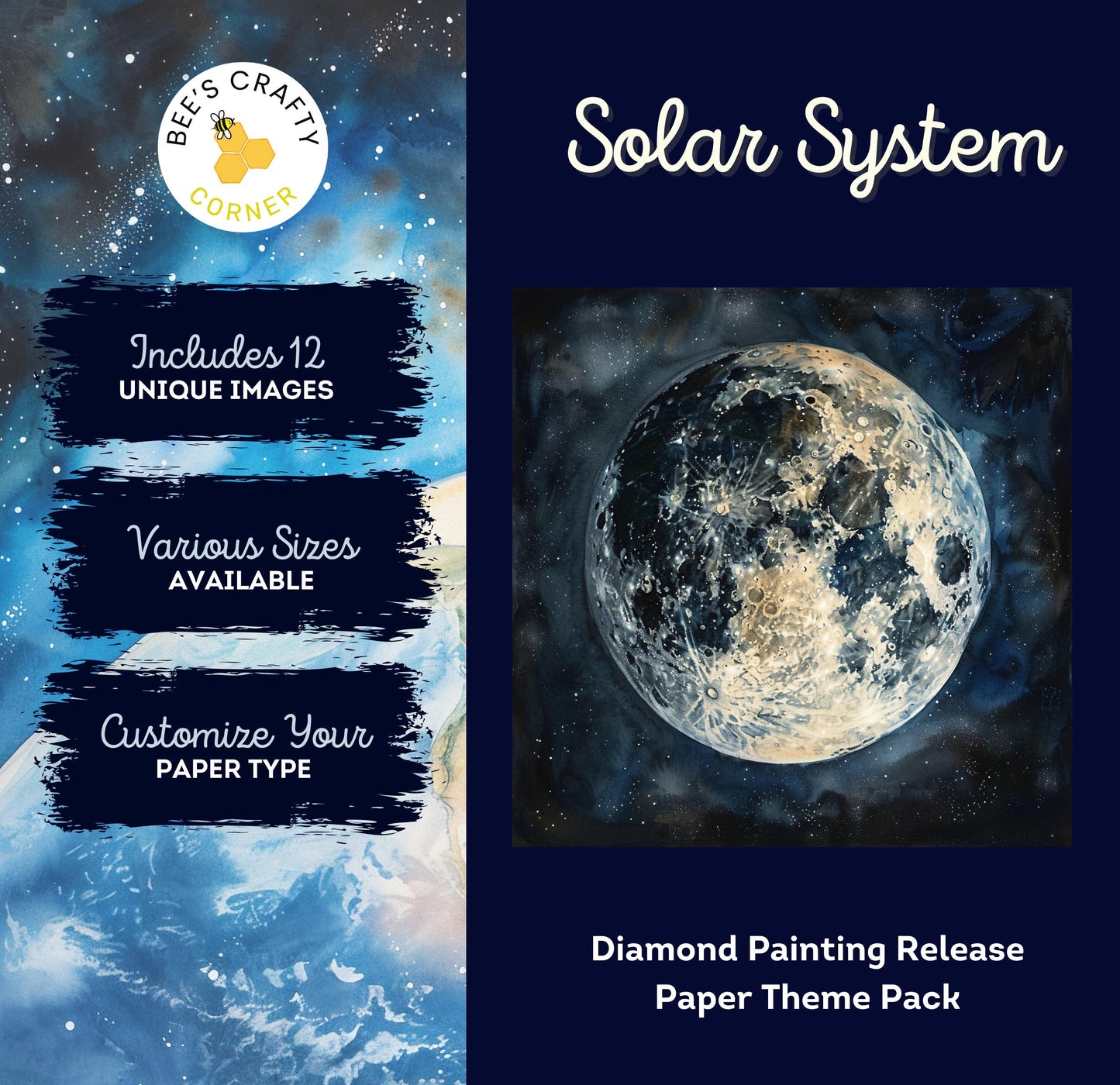 RELEASE PAPER | Solar System - Theme Pack Reusable Diamond Painting Release Paper