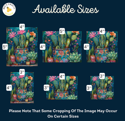 RELEASE PAPER | Succulent Pots - Theme Pack Reusable Diamond Painting Release Paper