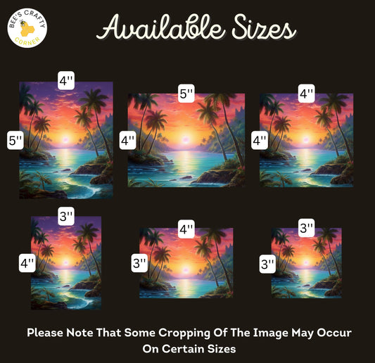 RELEASE PAPER | Sunset Beaches - Theme Pack Reusable Diamond Painting Release Paper
