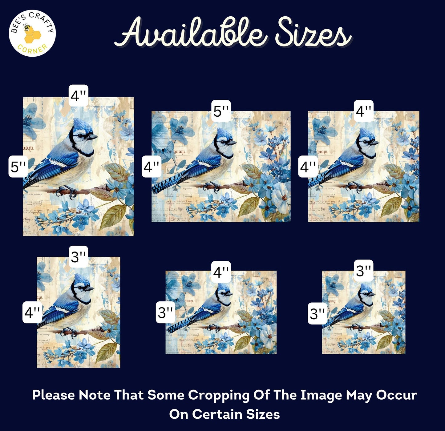 RELEASE PAPER | Vintage Blue Birds - Theme Pack Reusable Diamond Painting Release Paper