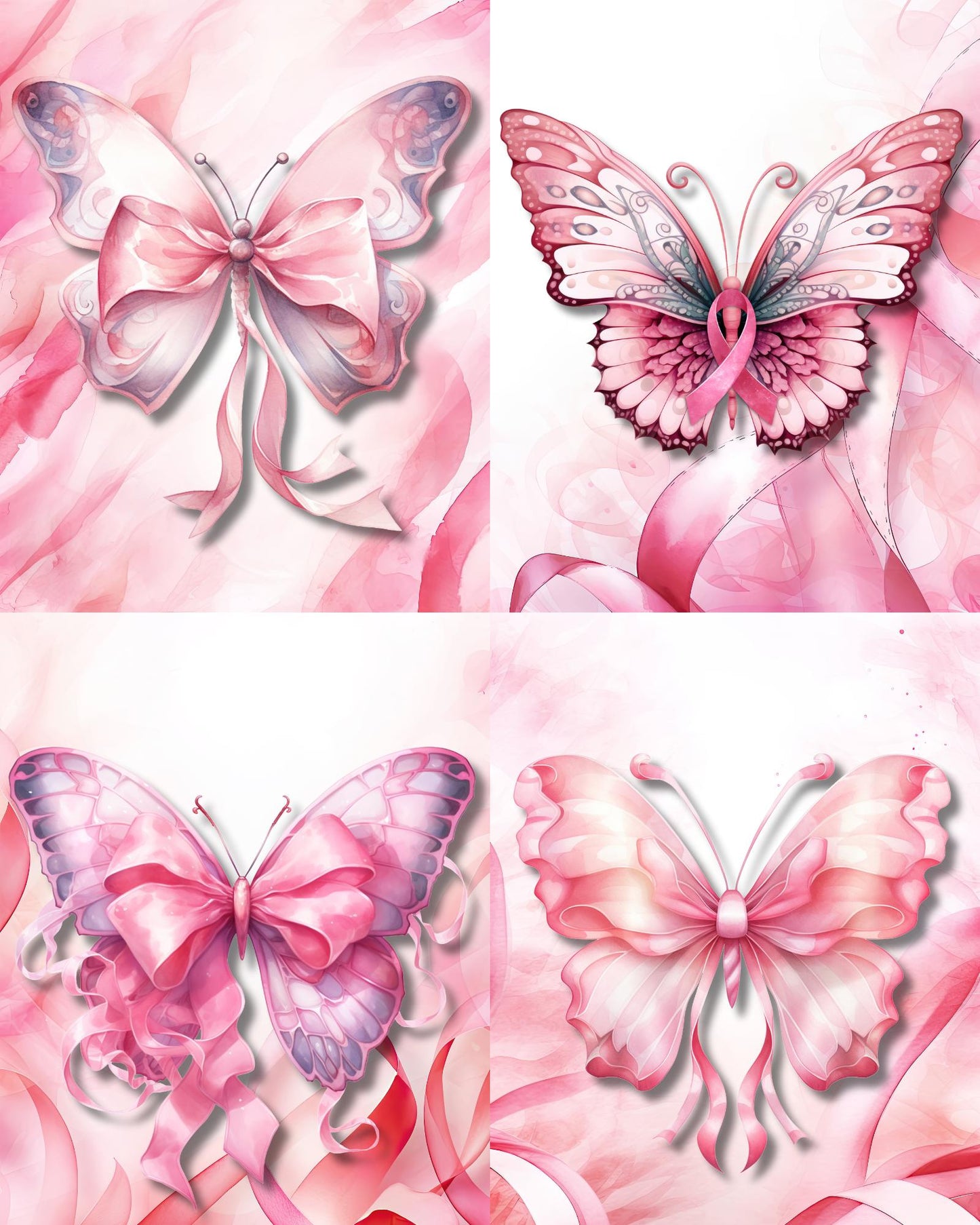 RELEASE PAPER | Pink Ribbon Butterflies - Theme Pack Reusable Diamond Painting Release Paper