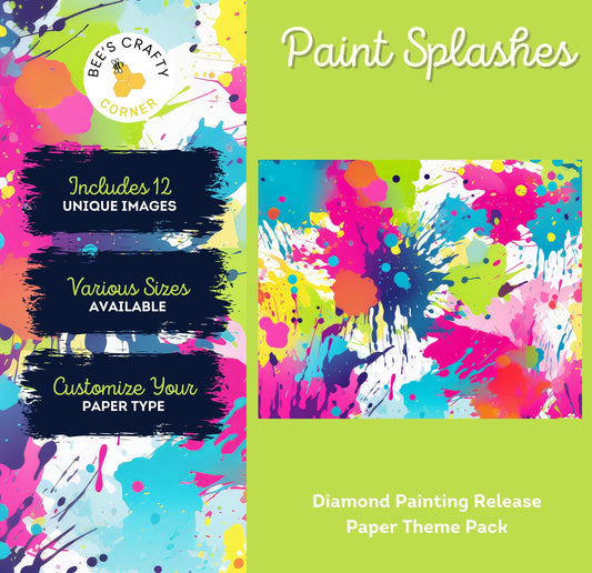 RELEASE PAPER | Paint Splashes - Theme Pack Reusable Diamond Painting Release Paper