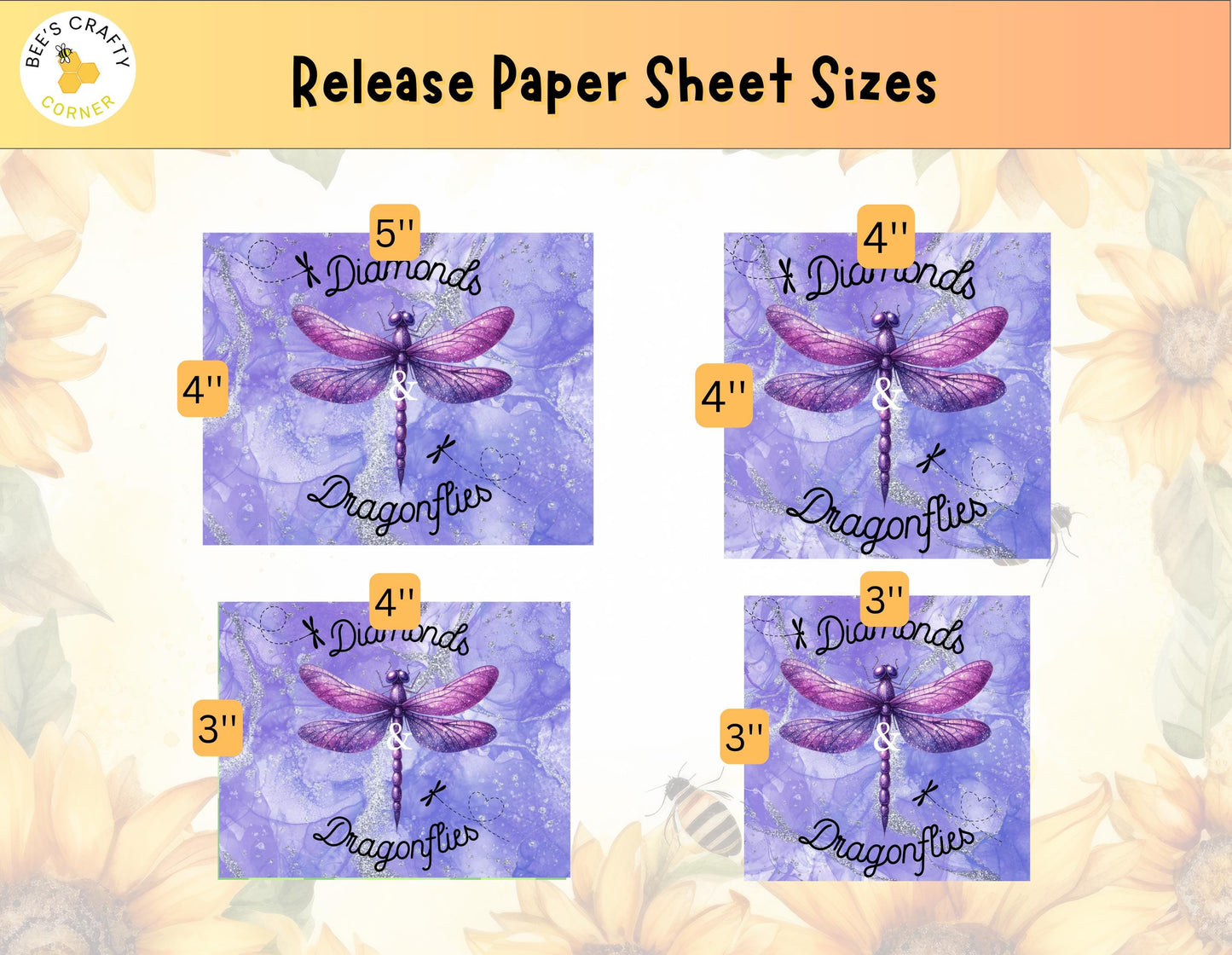 RELEASE PAPER | Diamonds and Dragonflies - Reusable Diamond Painting Release Paper
