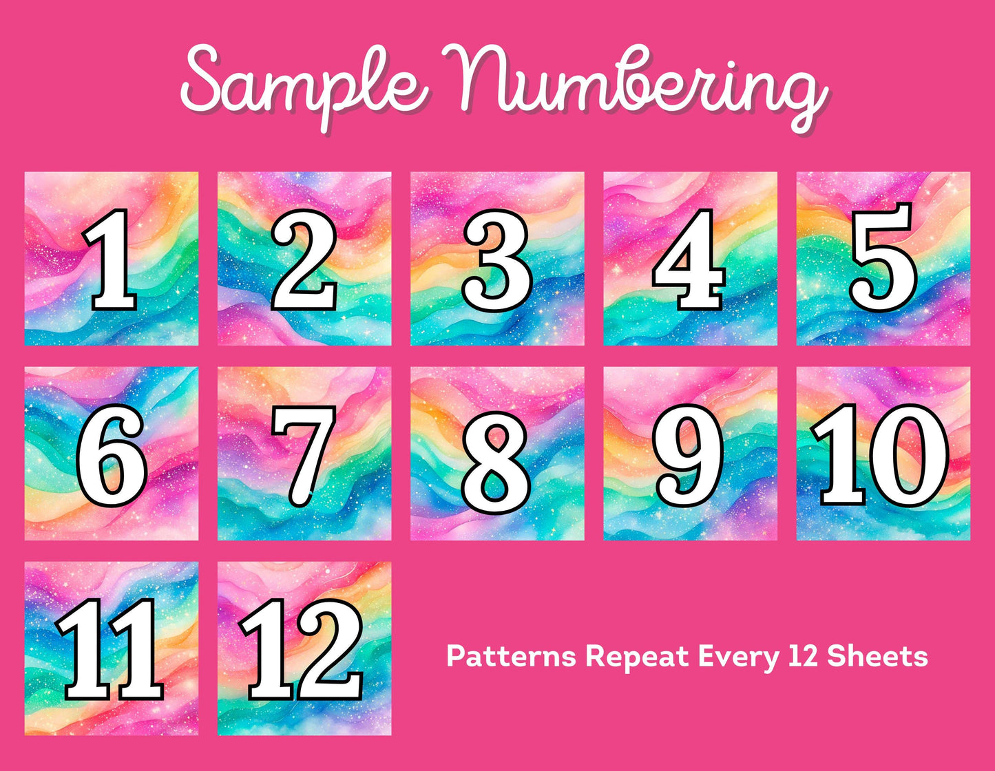 RELEASE PAPER | Watercolour Rainbow - Numbered Diamond Painting Release Paper