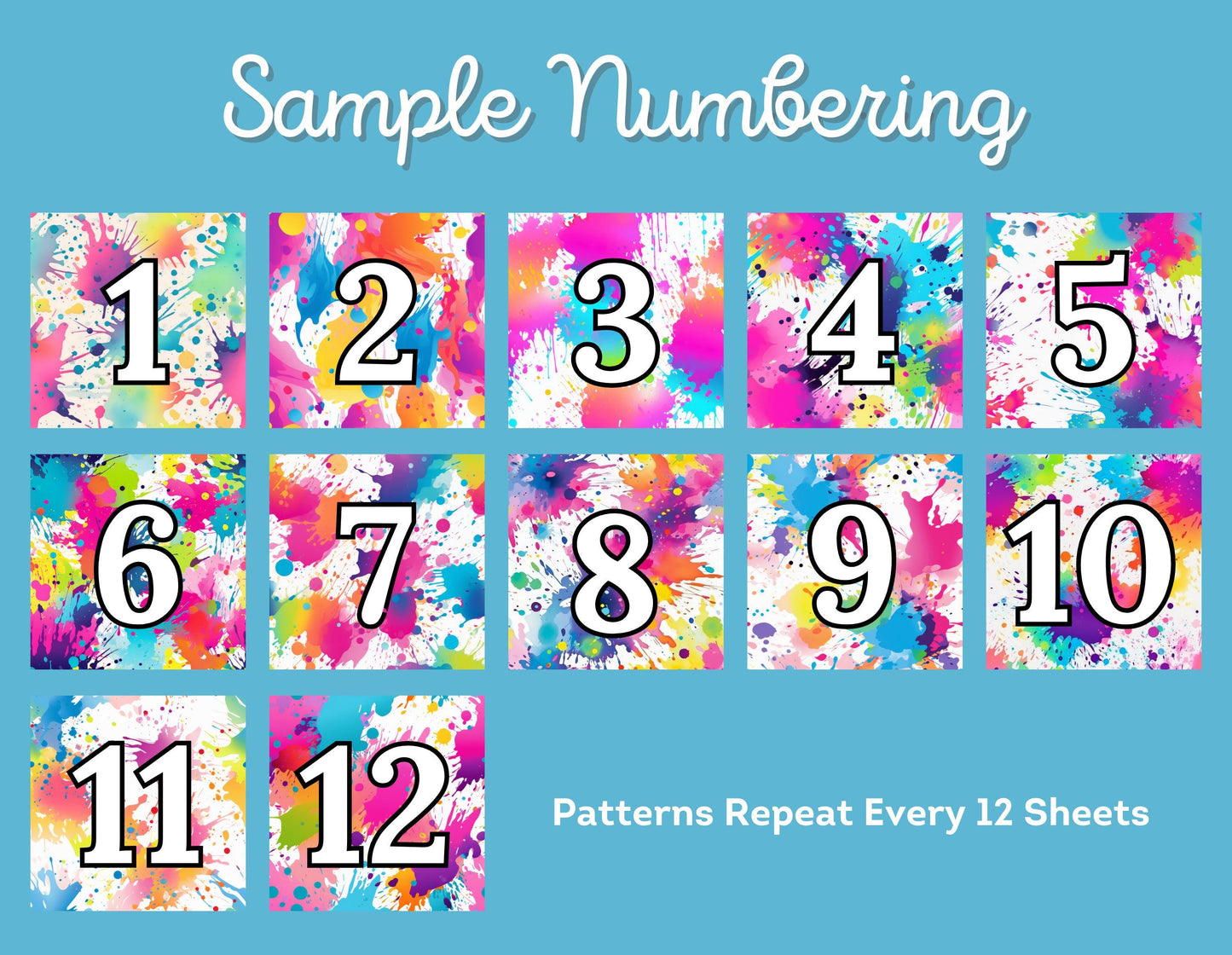 RELEASE PAPER | Paint Splashes - Numbered Diamond Painting Release Paper