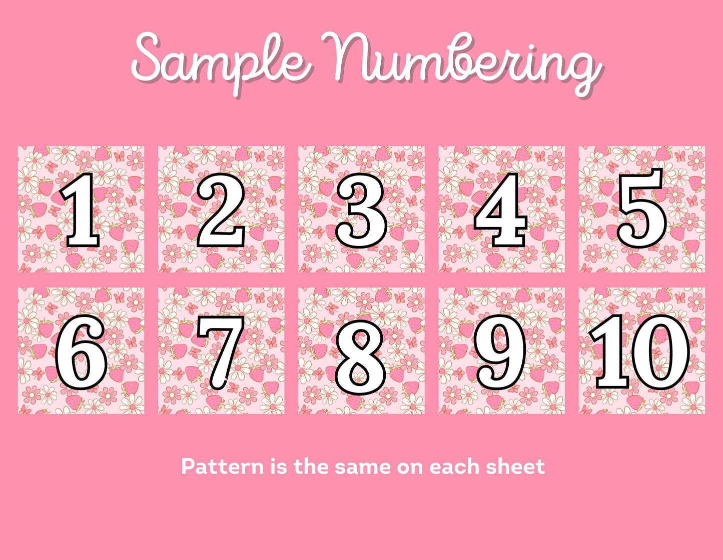 RELEASE PAPER | Strawberry Daisies - Numbered Diamond Painting Release Paper