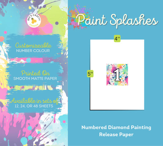RELEASE PAPER | Paint Splashes - Numbered Diamond Painting Release Paper