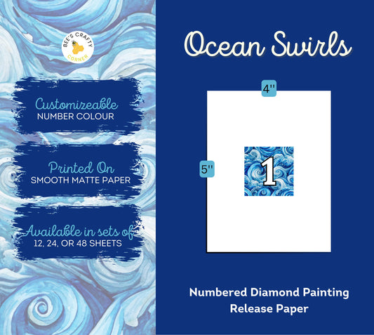 RELEASE PAPER | Ocean Swirls - Numbered Diamond Painting Release Paper