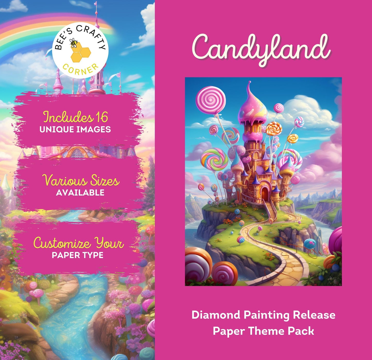 RELEASE PAPER | Candyland - Theme Pack Reusable Diamond Painting Release Paper