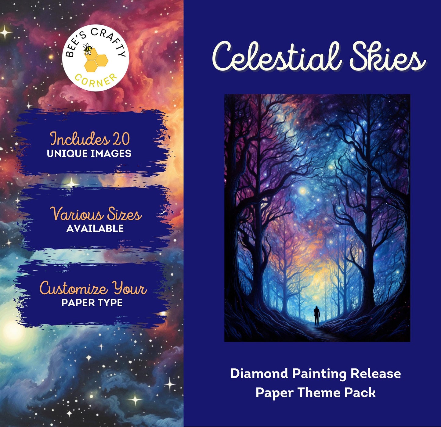 RELEASE PAPER | Celestial Skies - Theme Pack Reusable Diamond Painting Release Paper