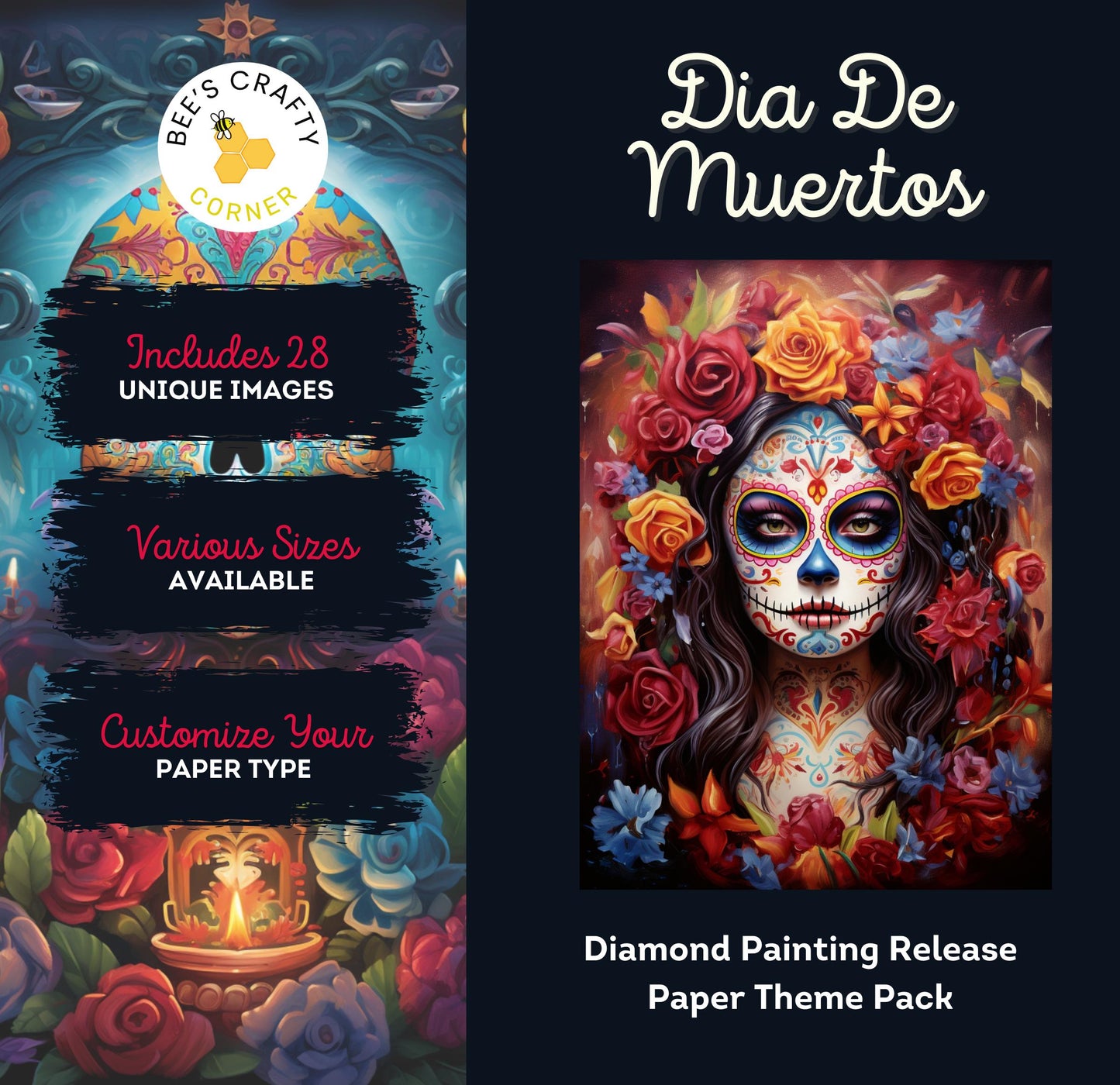 RELEASE PAPER | Dia De Muertos - Theme Pack Reusable Diamond Painting Release Paper