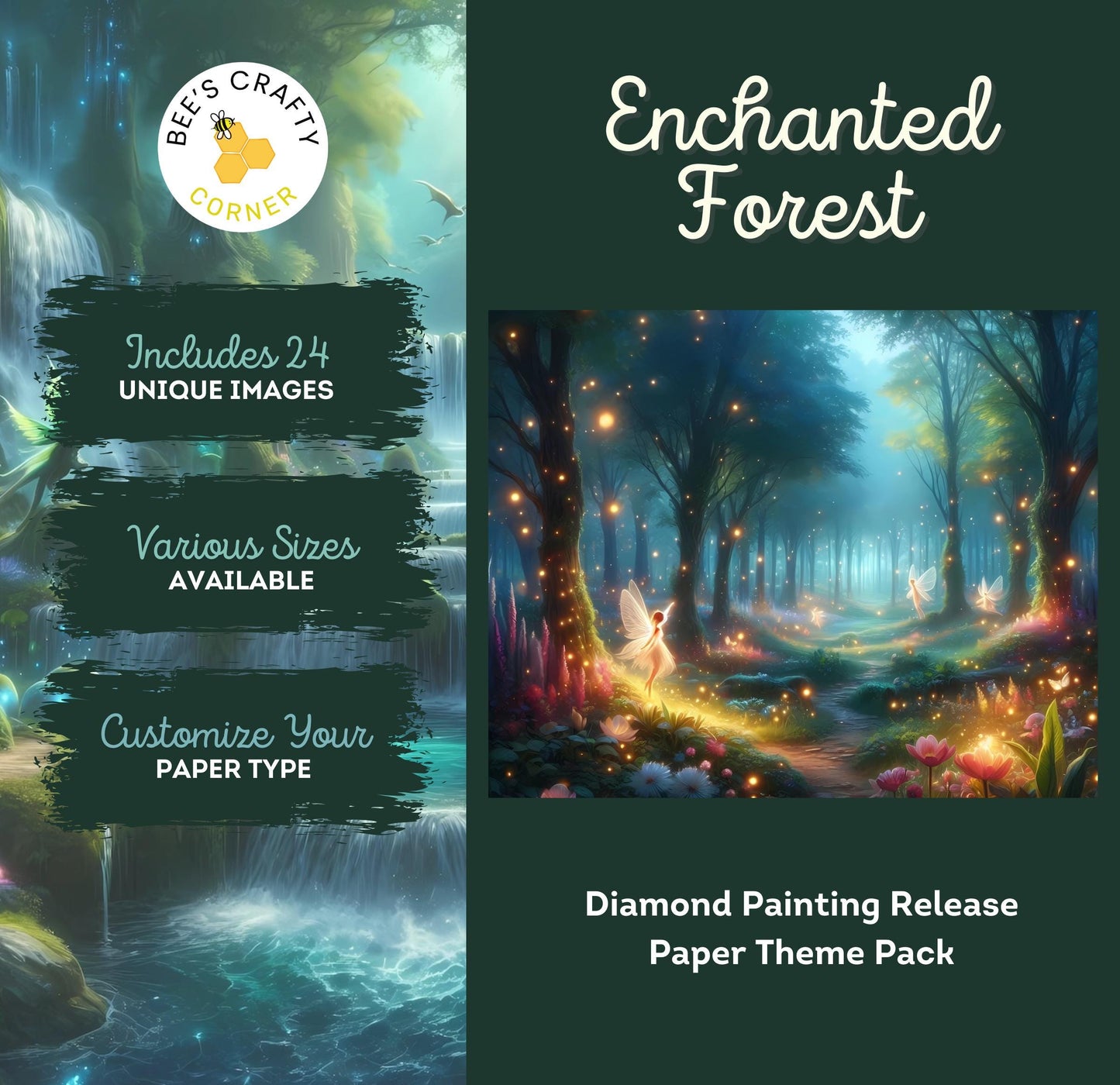 RELEASE PAPER | Enchanted Forest - Theme Pack Reusable Diamond Painting Release Paper