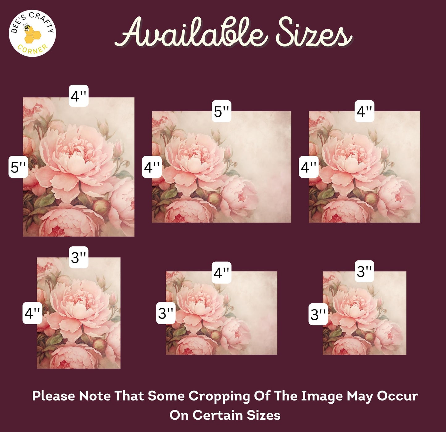 RELEASE PAPER | Vintage Pink Peonies - Theme Pack Reusable Diamond Painting Release Paper