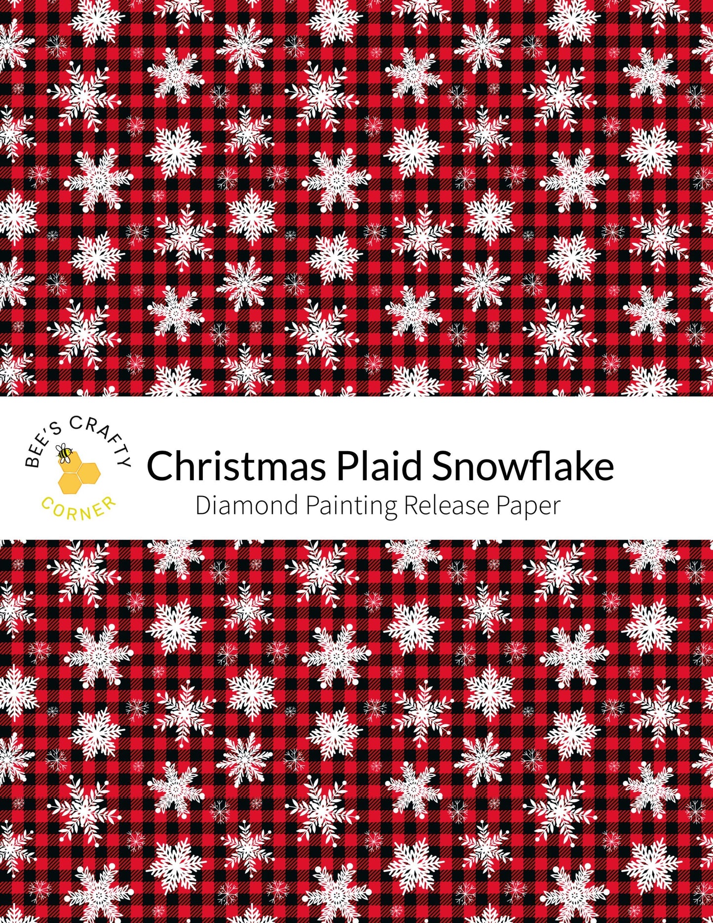 RELEASE PAPER | Christmas Plaid Snowflake - Reusable Patterned Diamond Painting Release Paper