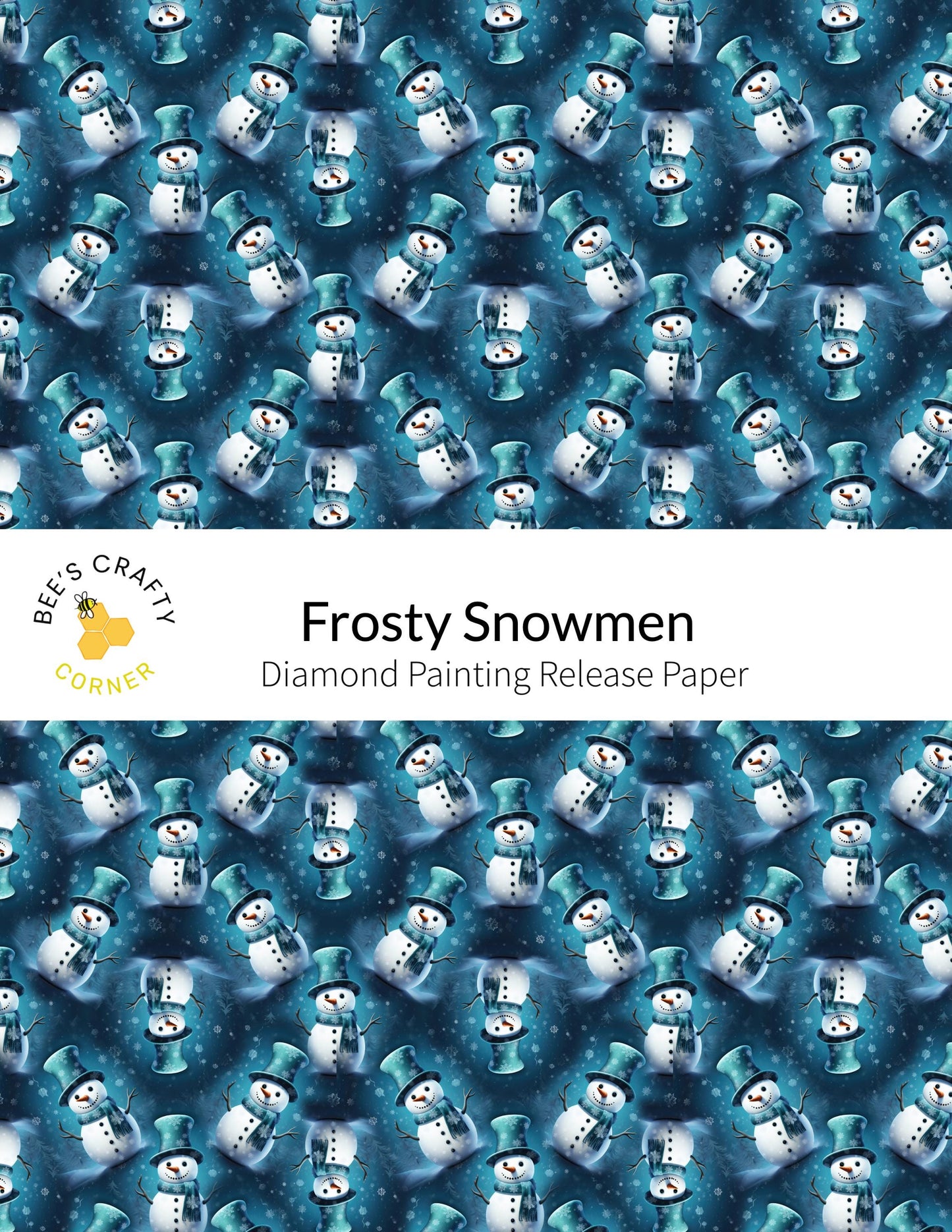 RELEASE PAPER | Frosty Snowmen - Reusable Patterned Diamond Painting Release Paper
