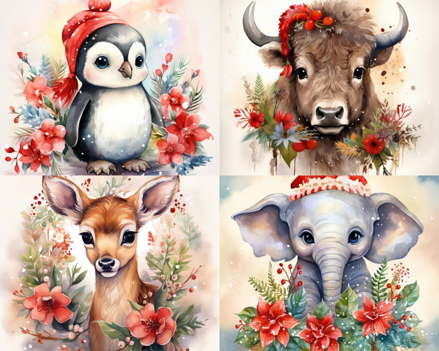 RELEASE PAPER | Christmas Baby Animals - Theme Pack Reusable Diamond Painting Release Paper