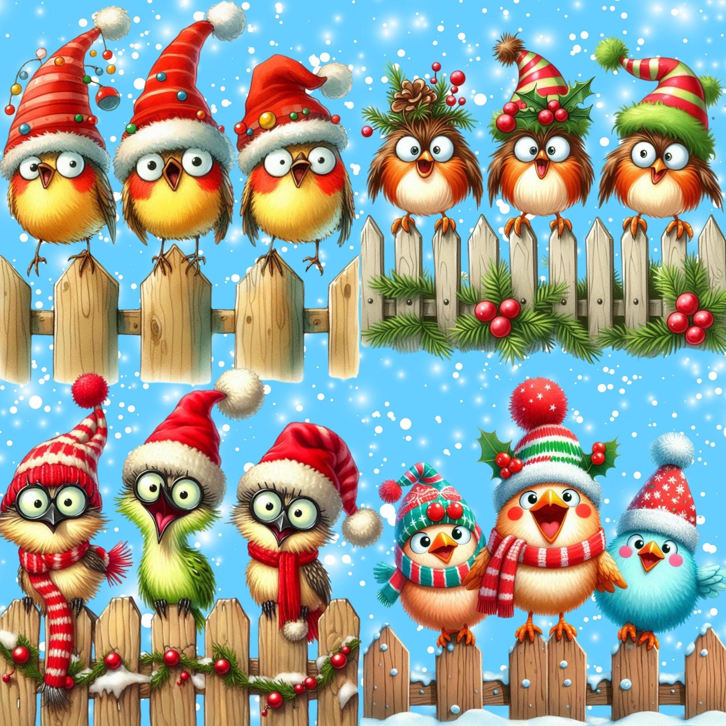 RELEASE PAPER | Christmas Quirky Birds - Theme Pack Reusable Diamond Painting Release Paper