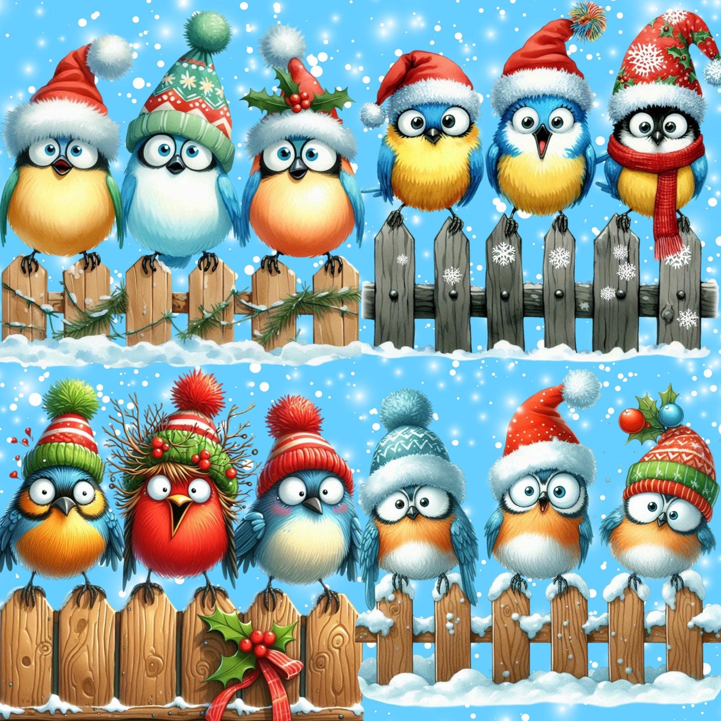 RELEASE PAPER | Christmas Quirky Birds - Theme Pack Reusable Diamond Painting Release Paper