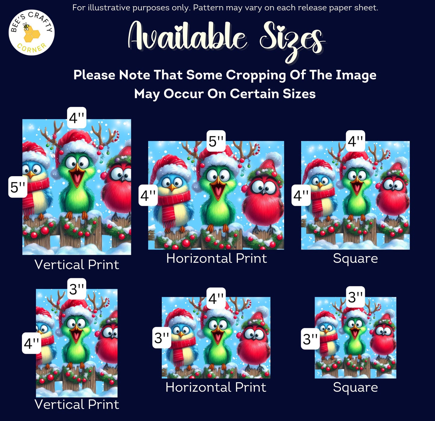 RELEASE PAPER | Christmas Quirky Birds - Theme Pack Reusable Diamond Painting Release Paper