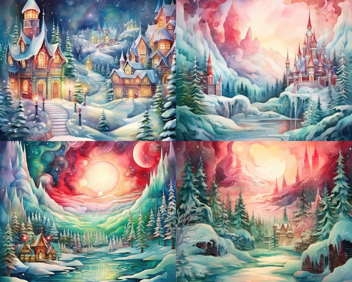 RELEASE PAPER | Fantasy Winter Village - Theme Pack Reusable Diamond Painting Release Paper