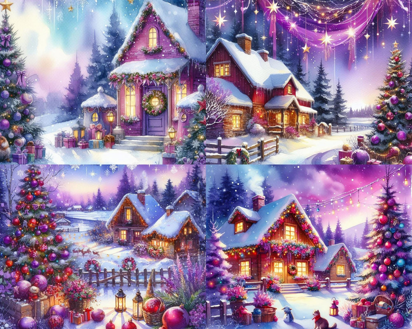 RELEASE PAPER | Purple Winter - Theme Pack Reusable Diamond Painting Release Paper