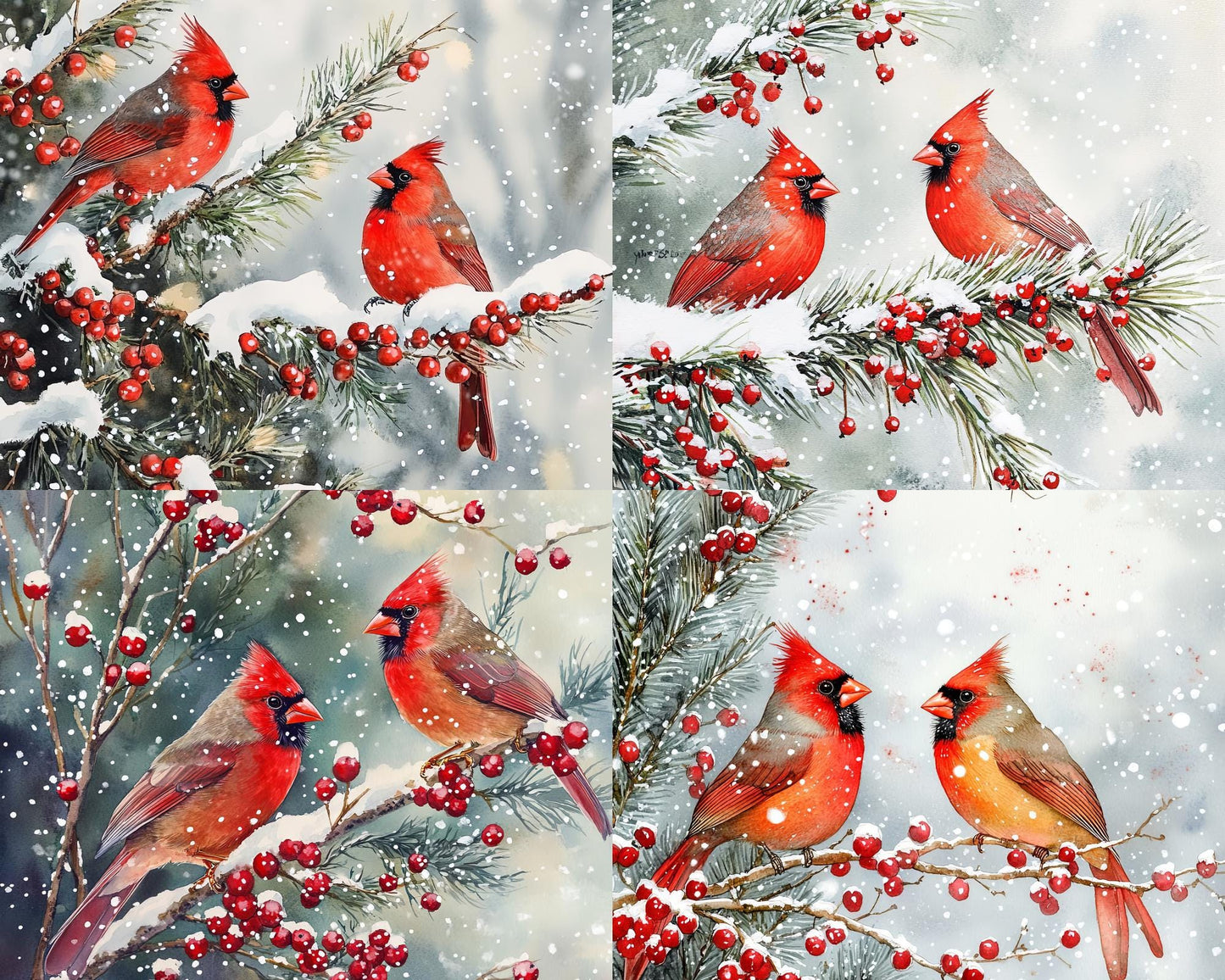 RELEASE PAPER | Red Cardinals - Theme Pack Reusable Diamond Painting Release Paper