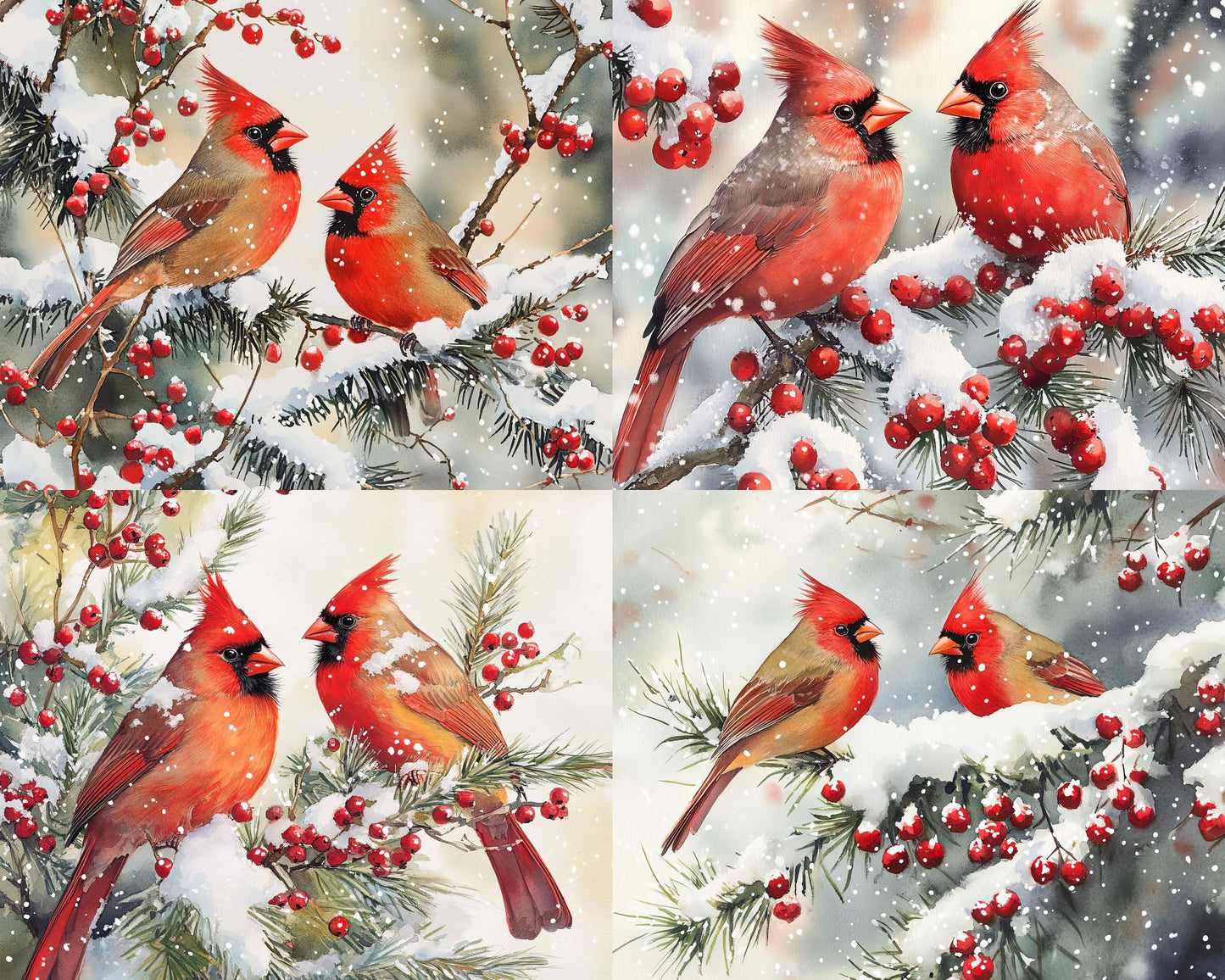 RELEASE PAPER | Red Cardinals - Theme Pack Reusable Diamond Painting Release Paper