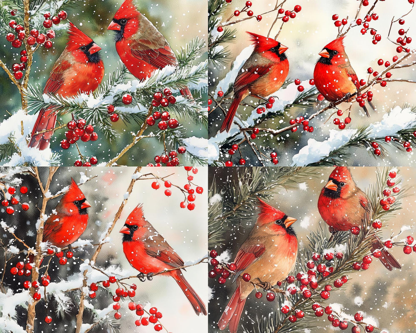 RELEASE PAPER | Red Cardinals - Theme Pack Reusable Diamond Painting Release Paper