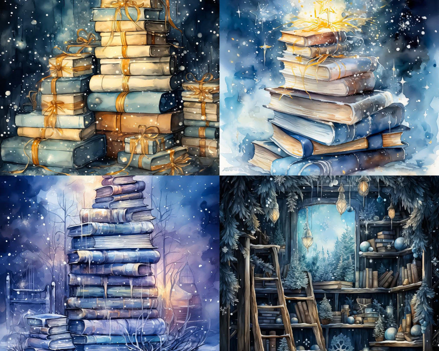 RELEASE PAPER | Winter Fantasy Books - Theme Pack Reusable Diamond Painting Release Paper