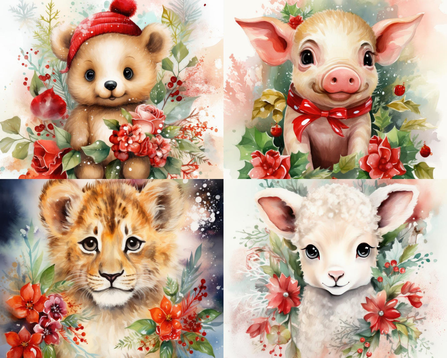 RELEASE PAPER | Christmas Baby Animals - Theme Pack Reusable Diamond Painting Release Paper
