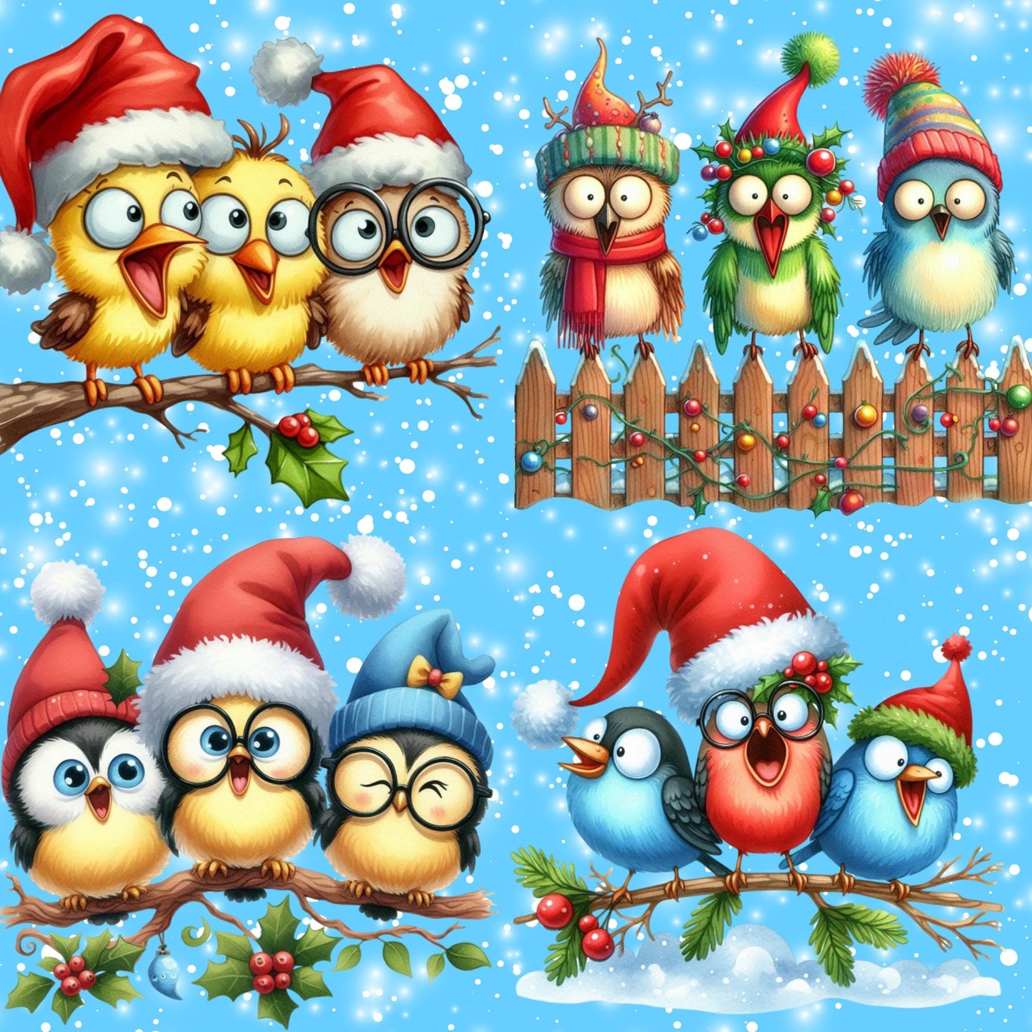 RELEASE PAPER | Christmas Quirky Birds - Theme Pack Reusable Diamond Painting Release Paper
