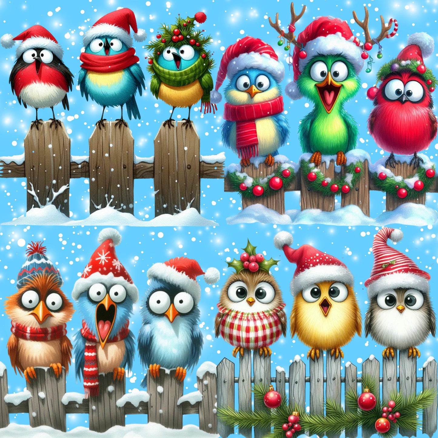 RELEASE PAPER | Christmas Quirky Birds - Theme Pack Reusable Diamond Painting Release Paper